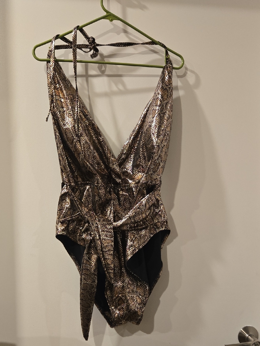 Metallic one-piece swimwear